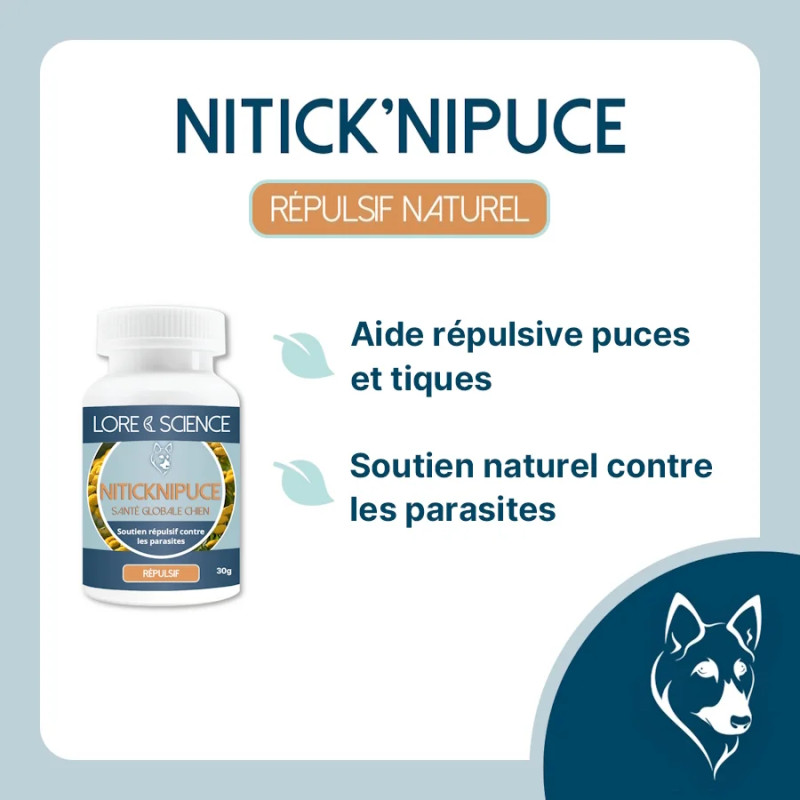 NiTick'NiPuce - Soutien répulsif tiques et puces chien
