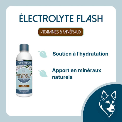 Electrolyte Flash Dog - 75 minéraux assimilables chien
